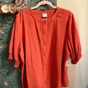 Croft & Barrow Orange Button-Down Shirt